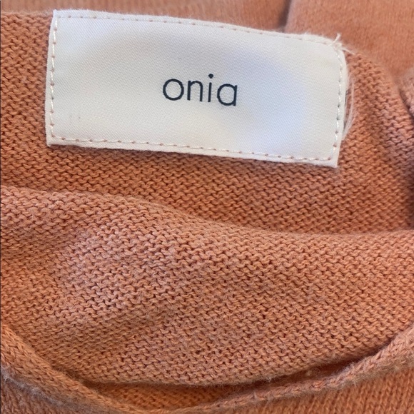 Onia Women's Salmon Colored French Terry Hoodie See Measurements - Picture 2 of 2